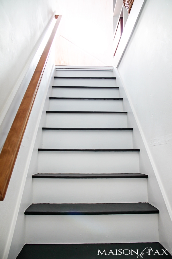 Freshly painted attic stairs- Maison de Pax