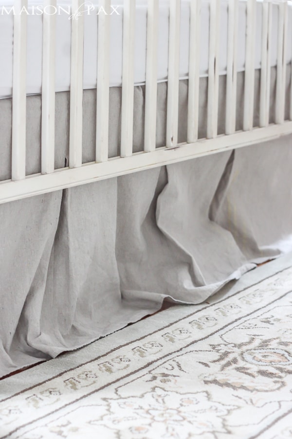step by step EASY tutorial for a gorgeous linen look diy crib skirt from drop cloth | aiweb9ygdry.cmersite.com