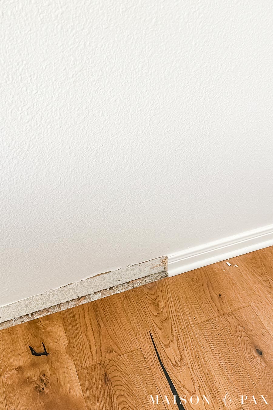 removing baseboard to install murphy bed into studs