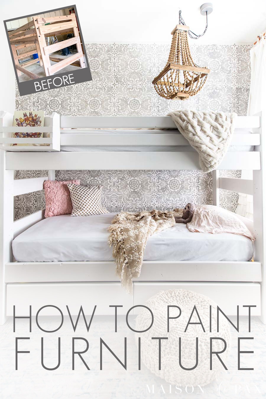 before and after painted bunk bed | Maison de Pax