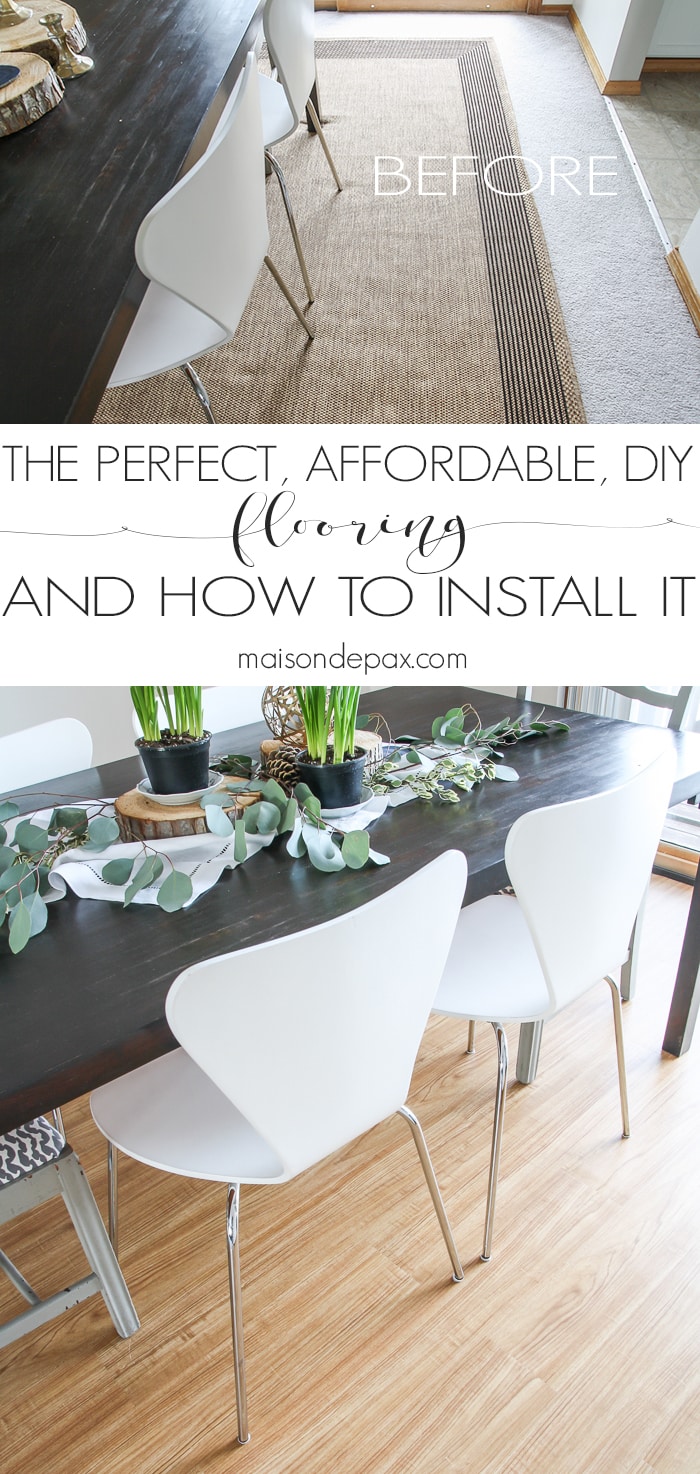 Looking for a great DIY budget alternative to carpet? Try vinyl flooring for an affordable option for high traffic areas. This tutorial will walk you through how to install a vinyl flooring!