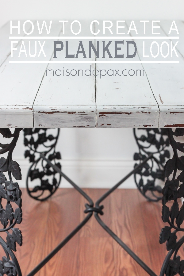 Make a gorgeous, painted, planked look desktop from plywood! via aiweb9ygdry.cmersite.com #diy #plank