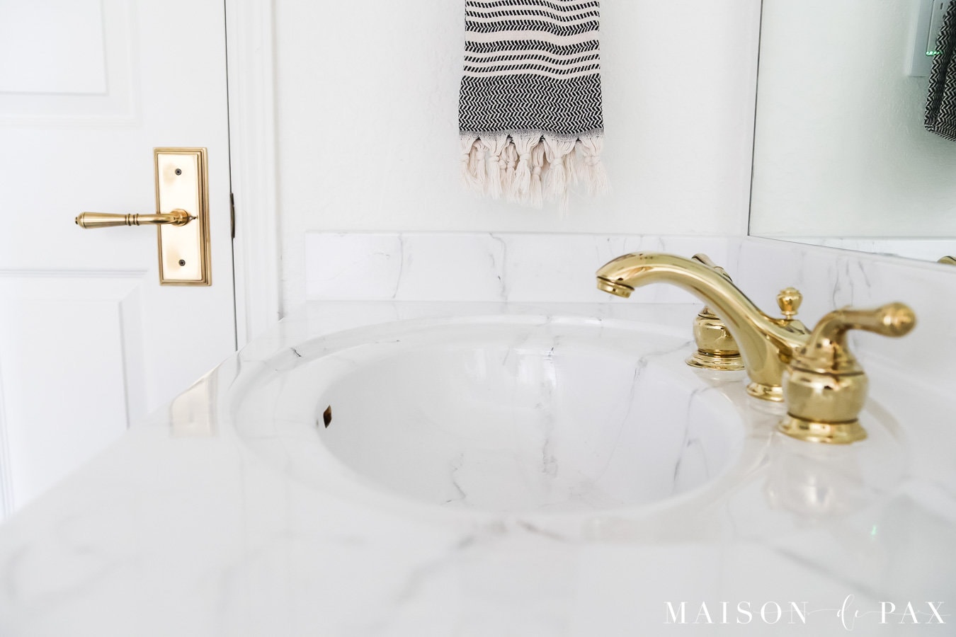 beautiful faux marble PAINTED countertops!