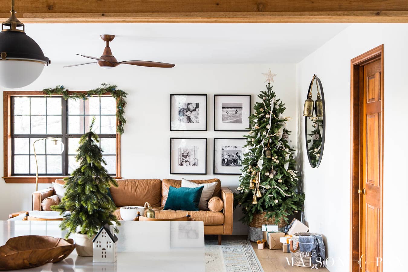 white room with wood trim and holiday decor | Maison de Pax