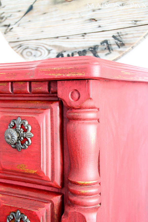 gorgeous vintage dresser refinished in a distressed, rustic red milk paint | aiweb9ygdry.cmersite.com