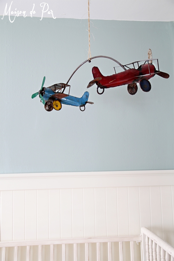 vintage airplane crib mobile