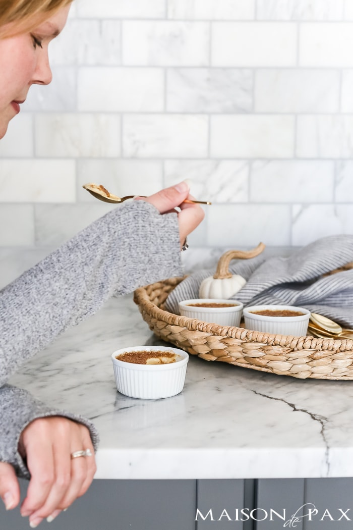 delicious fall dessert: pumpkin creme brulee