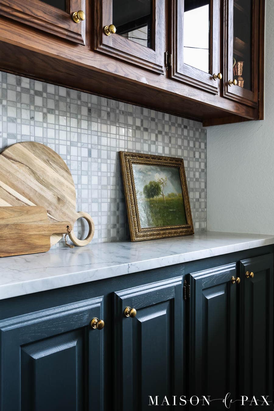 deep rich navy cabinets - Fusion mineral paint Cambridge