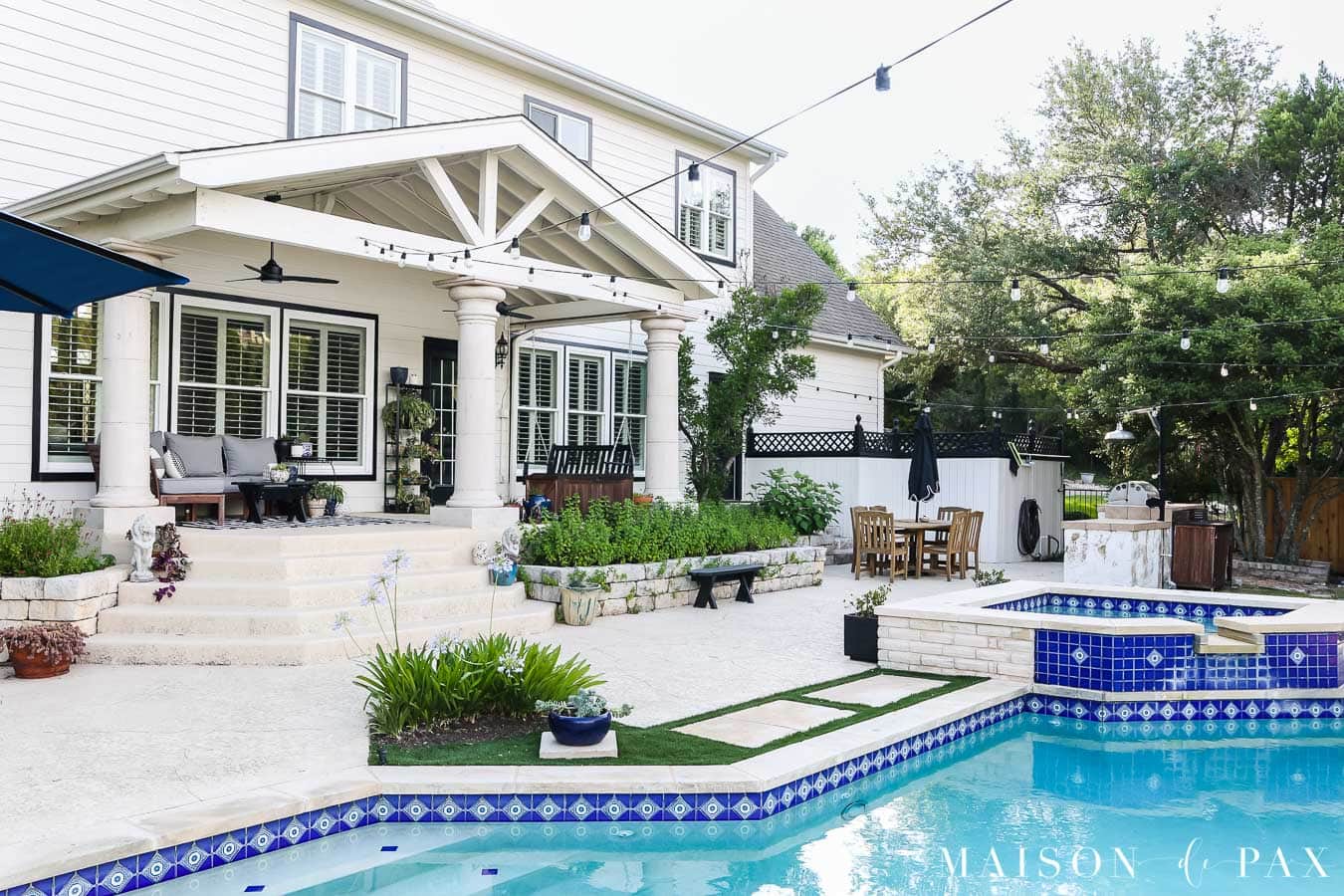 backyard with pool and outdoor kitchen