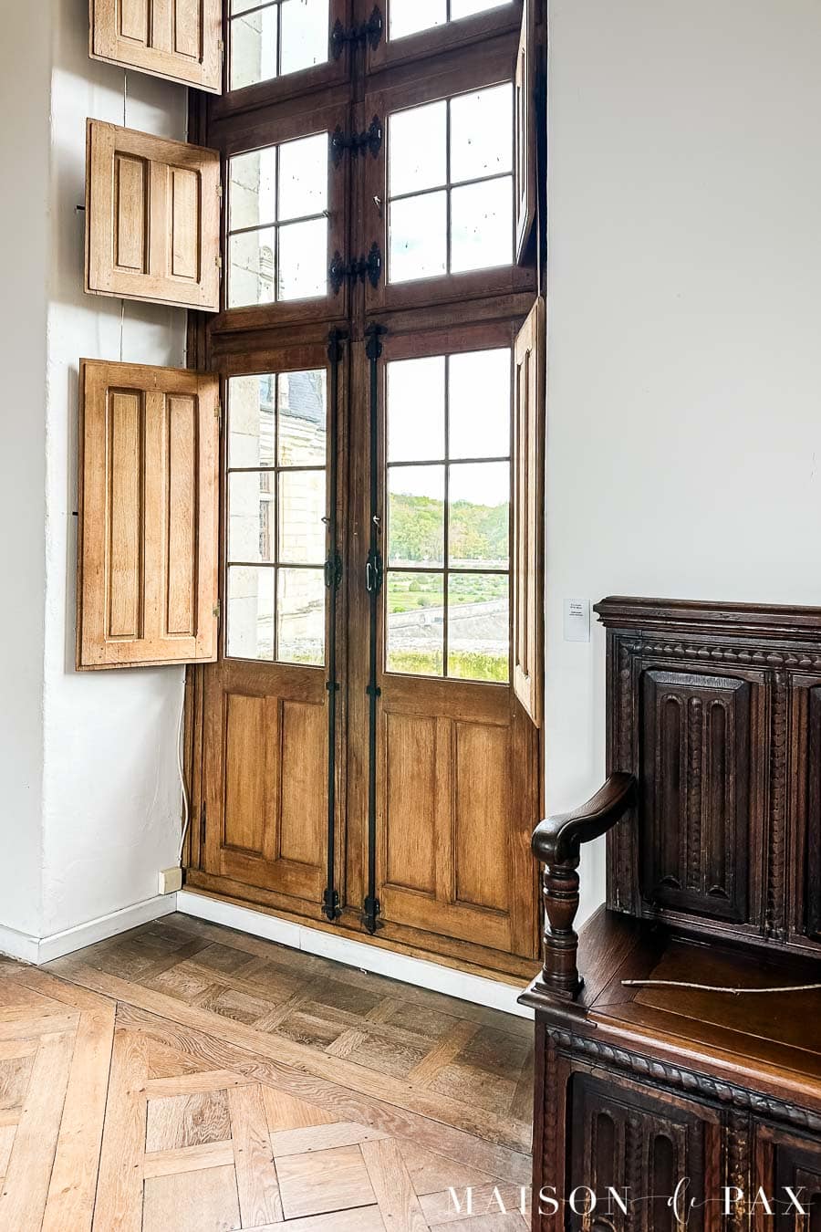 wood windows and shutters from French chateau
