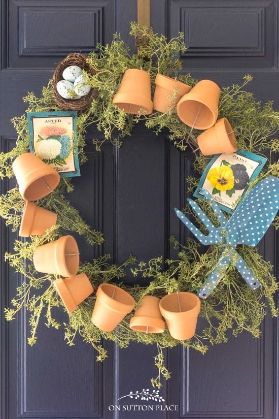 diy garden wreath tutorial navy door
