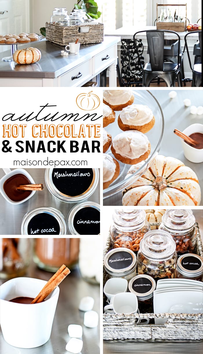 What an adorable idea! A hot chocolate and snack bar - perfect for fall and winter and all those holiday visitors | aiweb9ygdry.cmersite.com