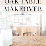 beautiful natural wood table with overlay: oak table makeover | Maison de Pax