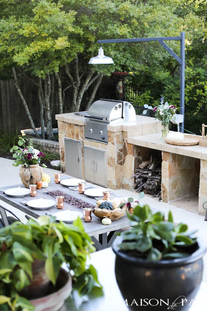 gorgeous outdoor fall dining set up