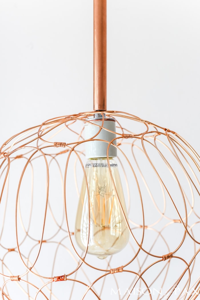 DIY Copper Pendant from Copper Pipe and Basket