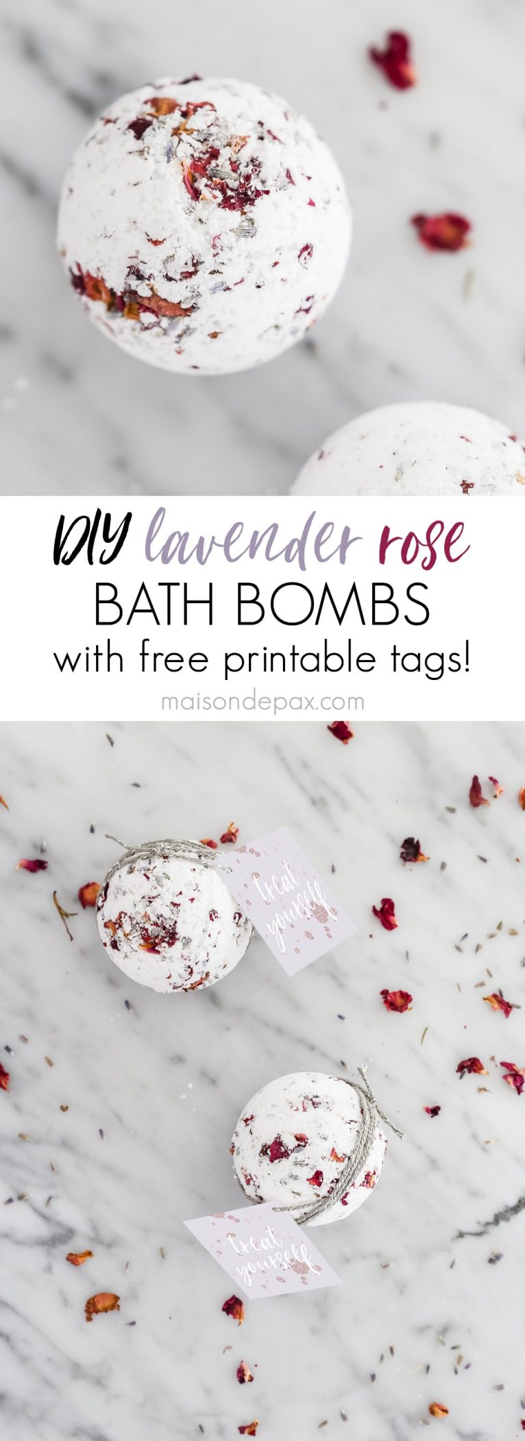 Lavender Rose Bath Bombs- Maison de Pax