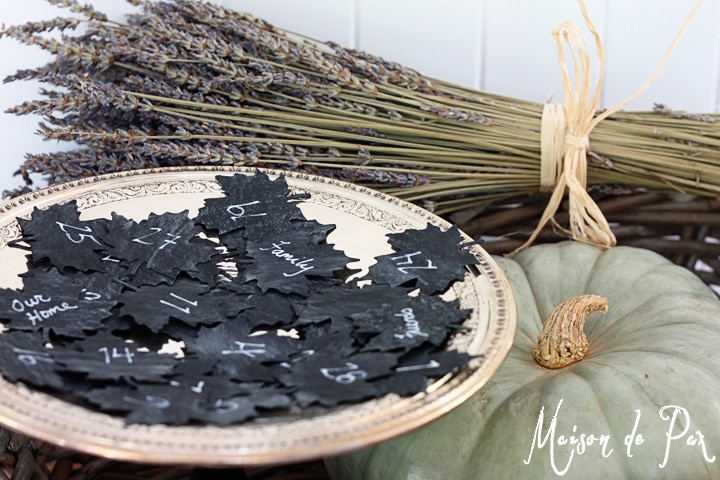 Thanksgiving Advent Chalkboard Leaves- Maison de Pax