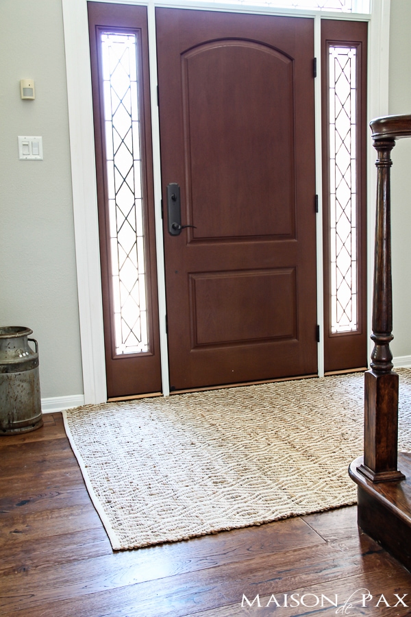 Love this neutral cotton and jute rug in the entryway | aiweb9ygdry.cmersite.com