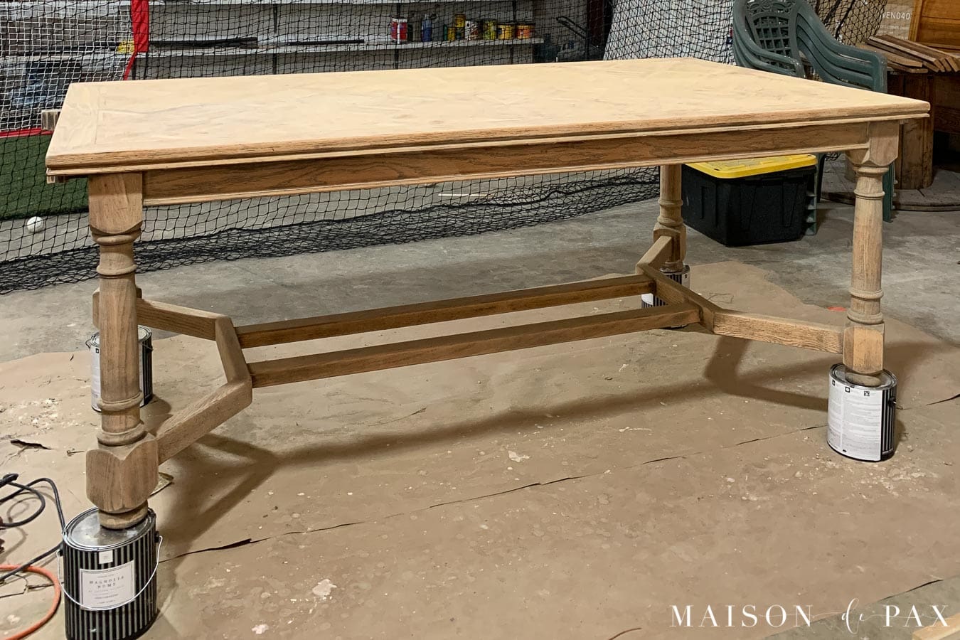 raw wood dining table ready for staining | Maison de Pax