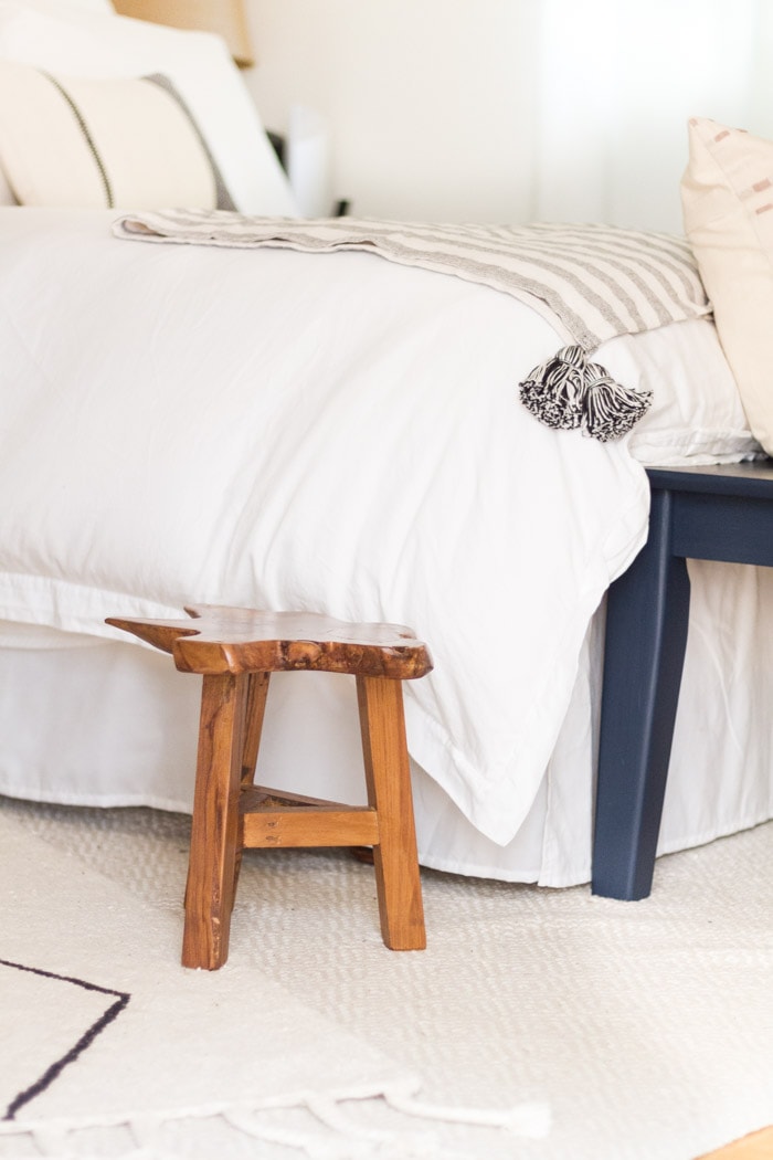 White bedding and master bedroom- Maison de Pax