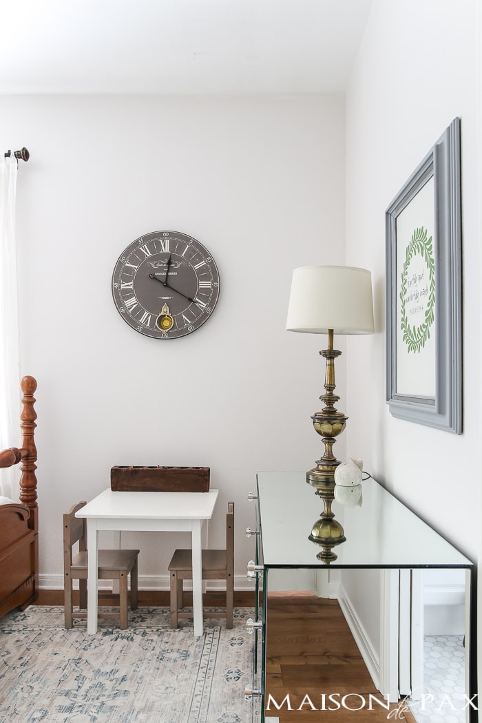 This serene gray and white little girl's room is sweet enough for any little princess but sophisticated enough to double as a restful guest room.