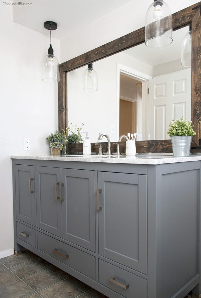 Framed builder grade bathroom- Maison de Pax