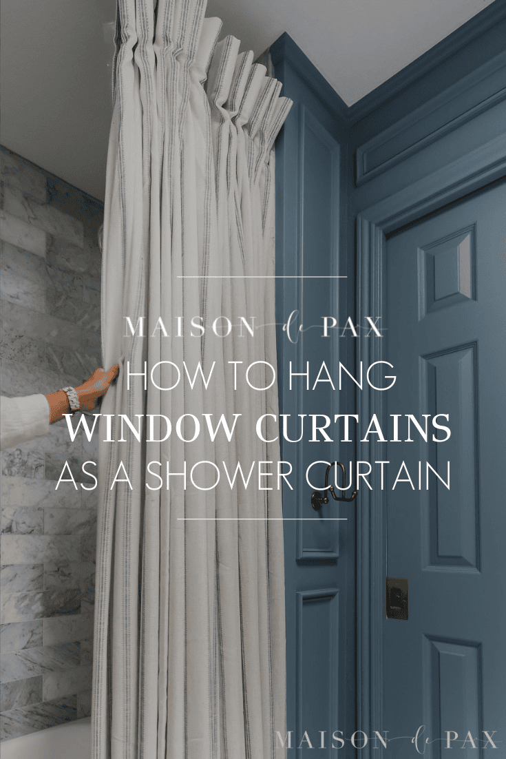 how to hang window curtains as a shower curtain