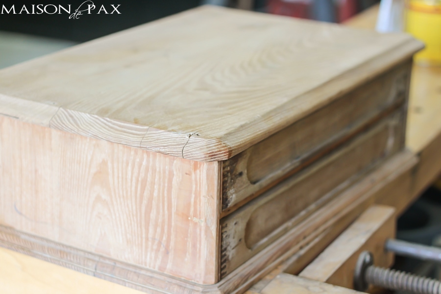 beautiful two-toned antique chest makeover via aiweb9ygdry.cmersite.com #tutorial #diy #stain #paint