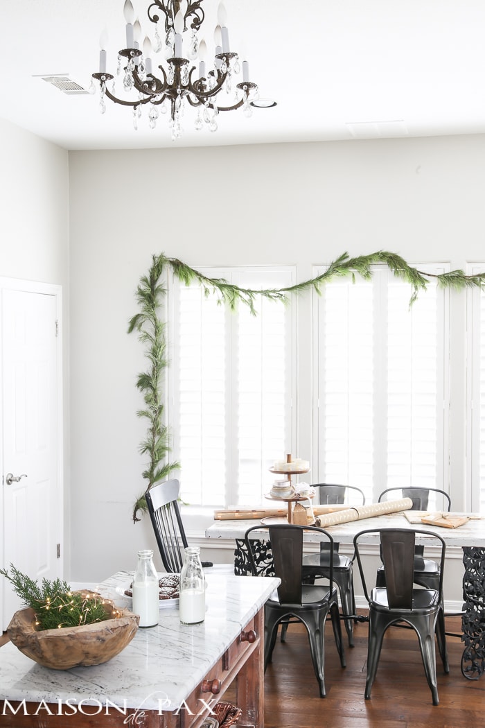 Christmas decorated dining area- Maison de Pax