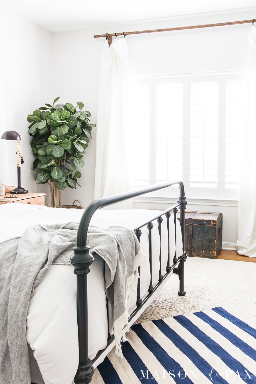blue and white striped rug- Maison de Pax