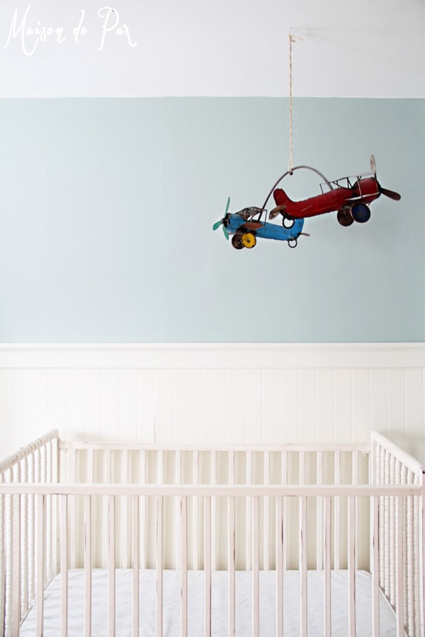 vintage airplane crib mobile