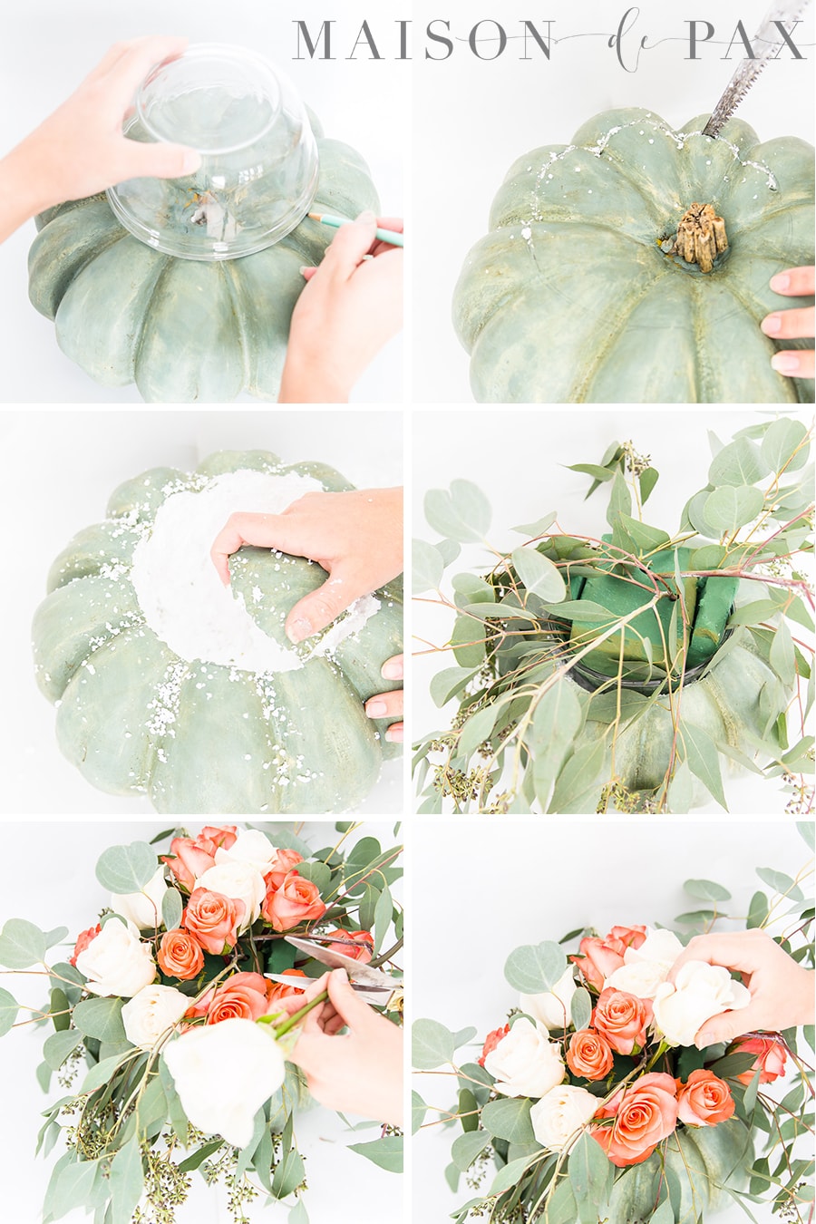 Pumpkin Floral Centerpiece (How to Make a Pumpkin Vase)