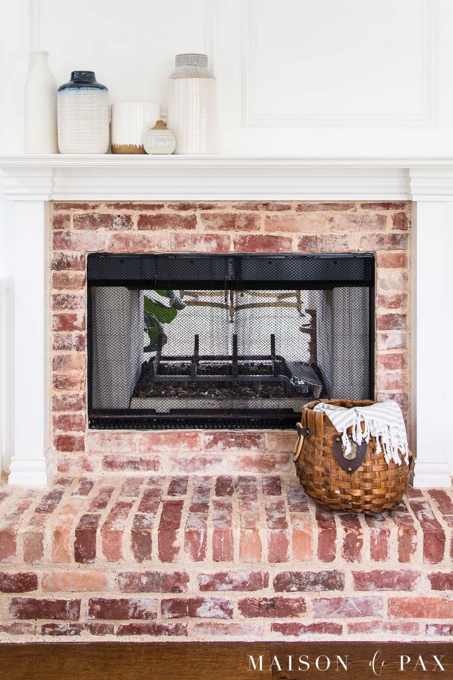 vases and baskets on mantel decor ideas | Maison de Pax