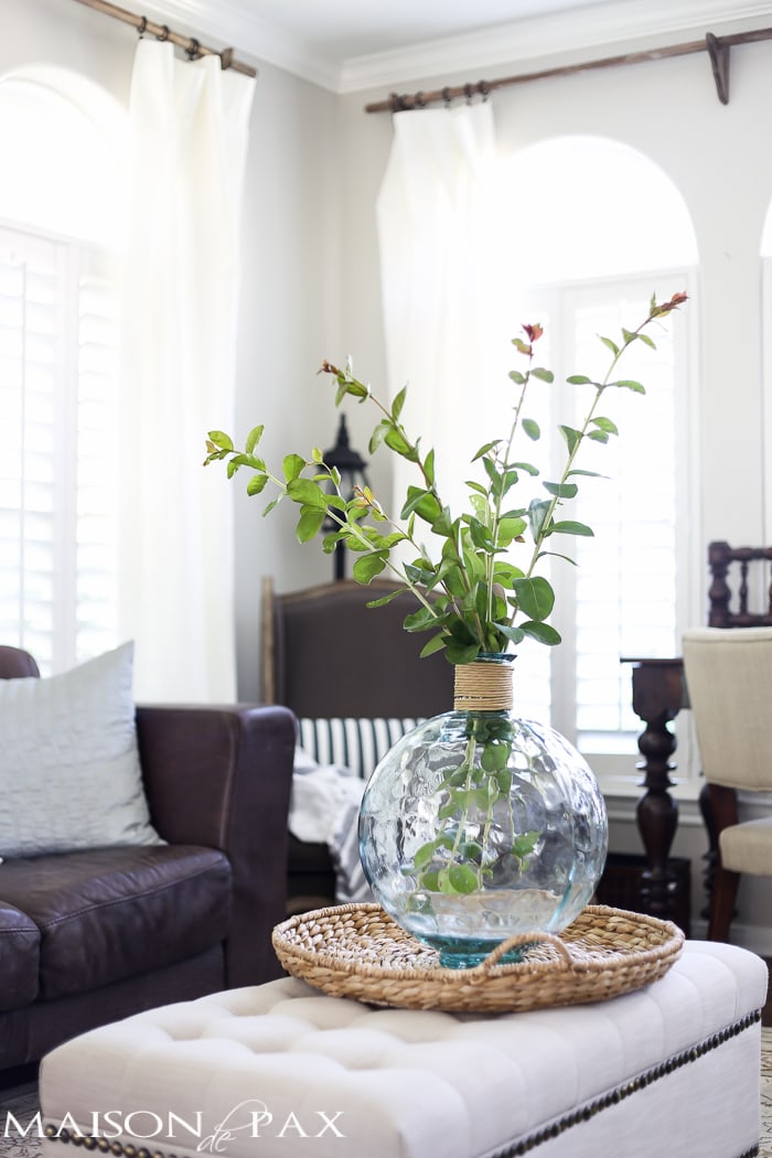 DIY Curtain Rod with Ikea white curtains- Maison de Pax