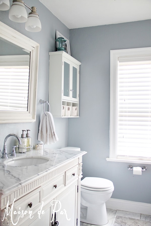 A classic, chic design for a fairly small bath - Maison de Pax