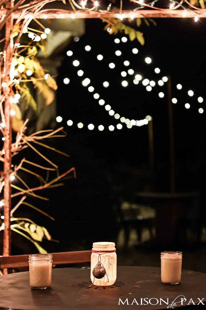 Christmas Lights at Night (bistro table)