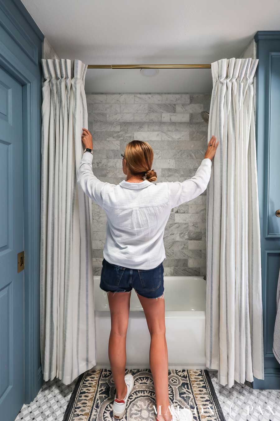 How To Use Curtain Panels as Shower Curtains