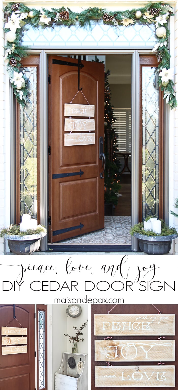 I love this adorable and easy sign! A wonderful alternative to a wreath and so easy to make from a single cedar fence picket | aiweb9ygdry.cmersite.com