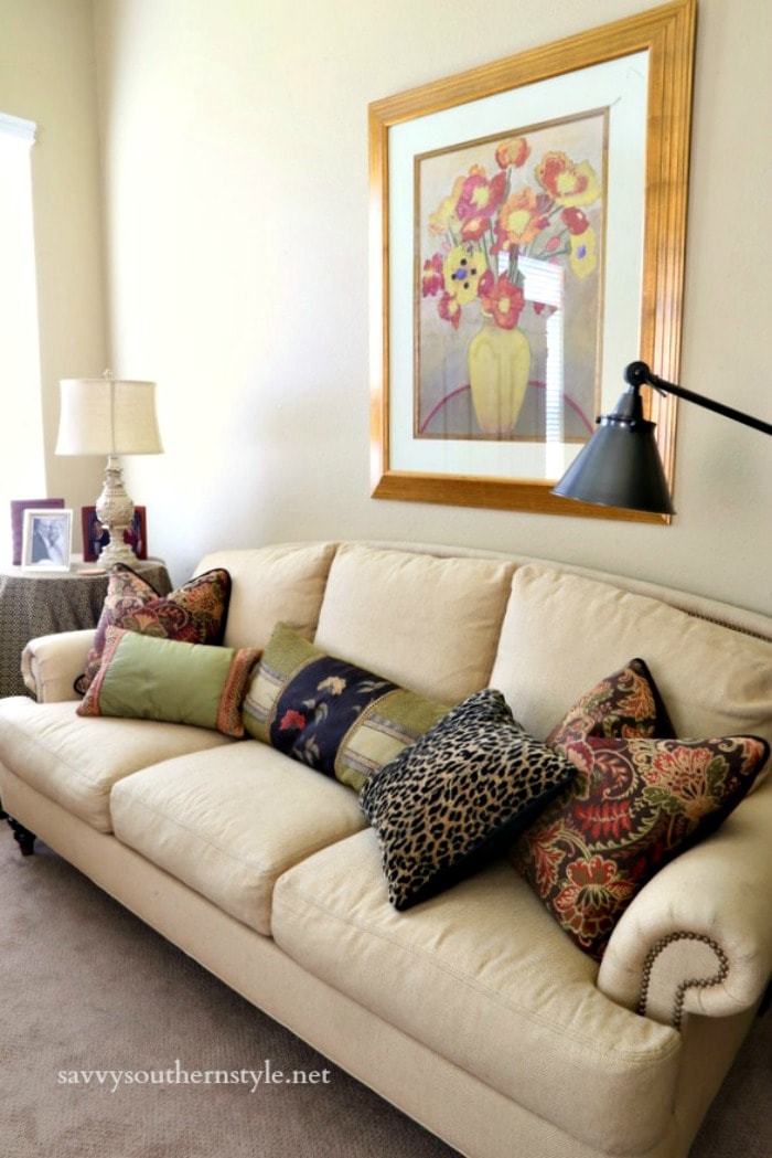 Ethan Allen Hyde sofa and pillows