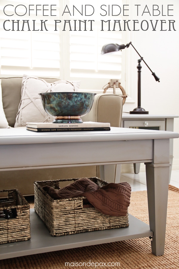 Gorgeous, simple gray chalk paint coffee and side table makeover | aiweb9ygdry.cmersite.com #diy #paint
