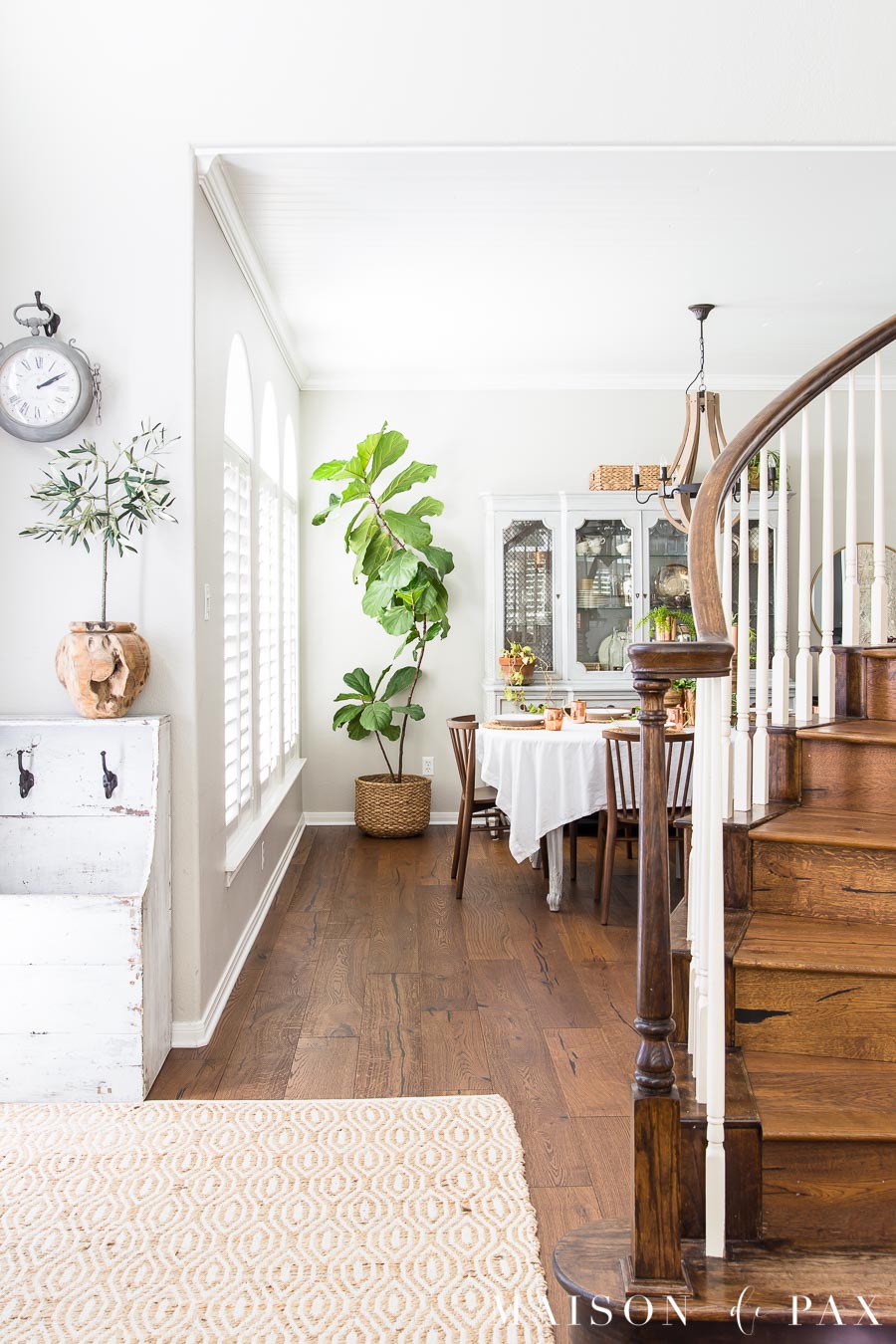french farmhouse entryway and dining room | Maison de Pax