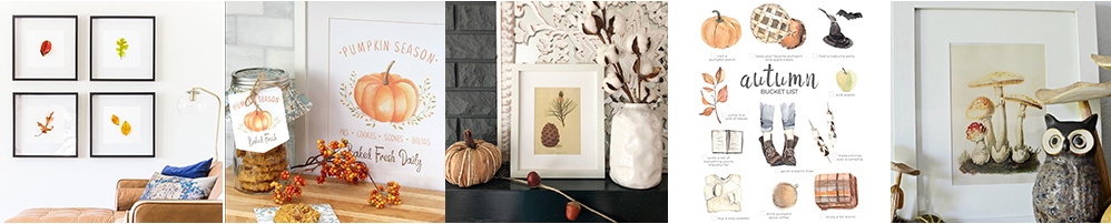 five different free fall printables