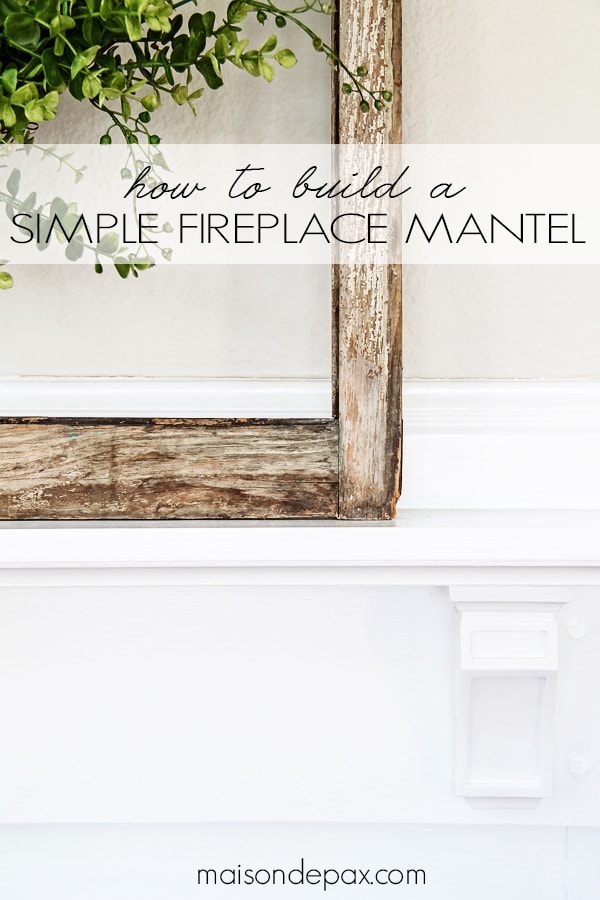 I love how this simple diy mantel changes the fireplace! Find out how to build a simple fireplace mantel (or faux fireplace shelf!) with this easy to follow tutorial | aiweb9ygdry.cmersite.com