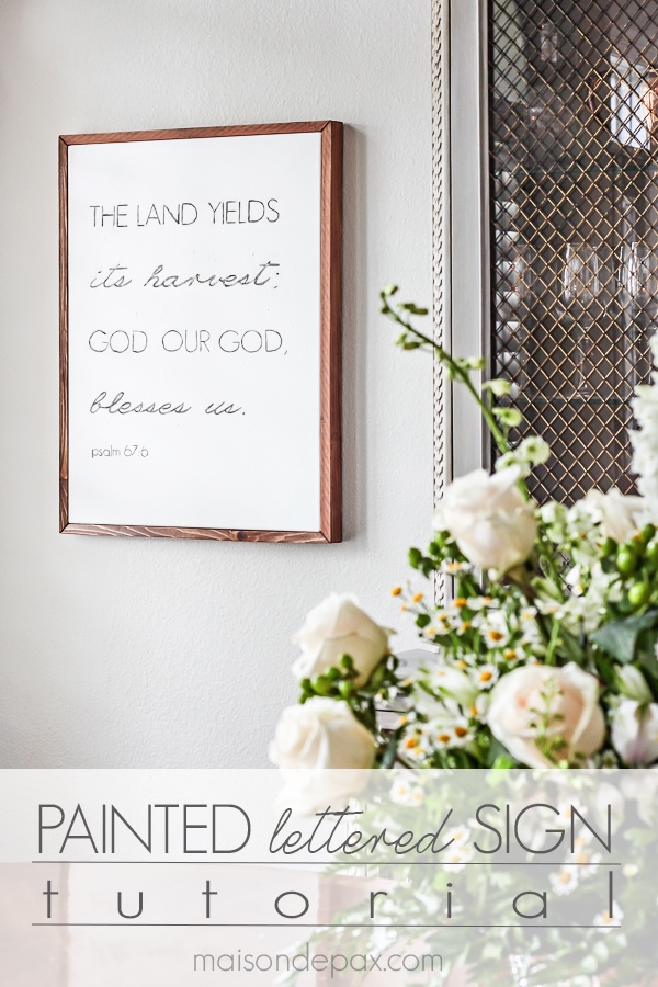 Learn how to make a beautiful, painted lettered sign on canvas with a simple wood frame: this step by step tutorial is so easy to follow | aiweb9ygdry.cmersite.com