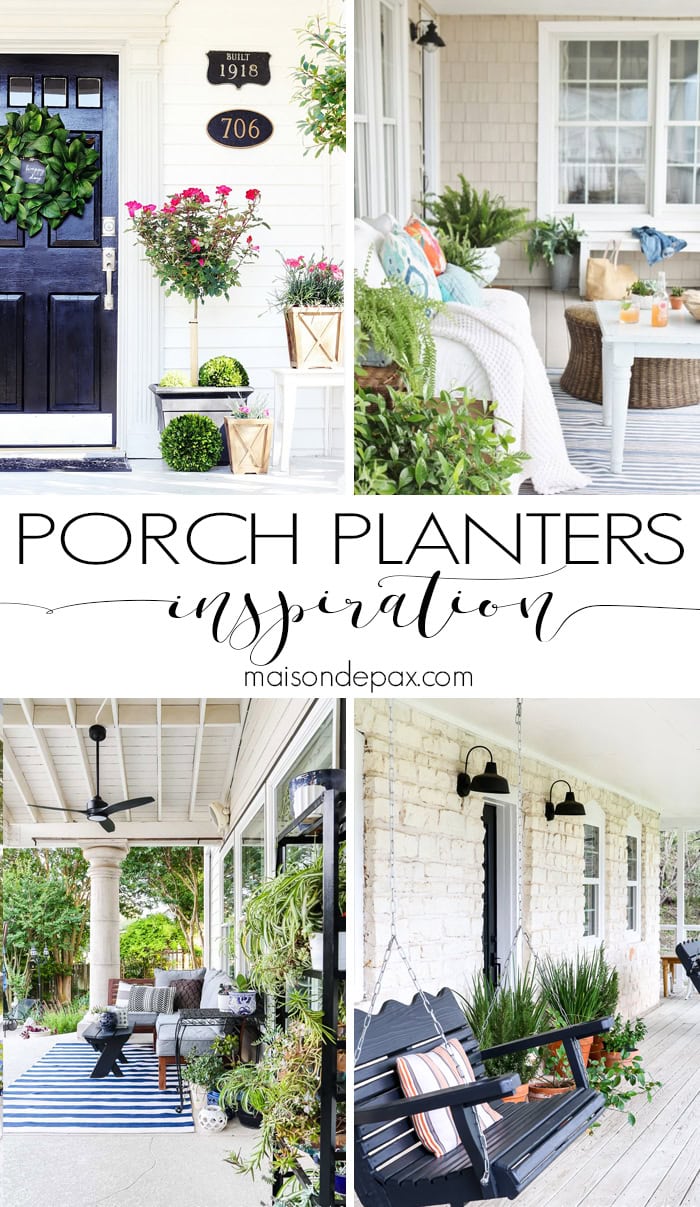 porch planter inspiration with four beautiful front porch plant ideas