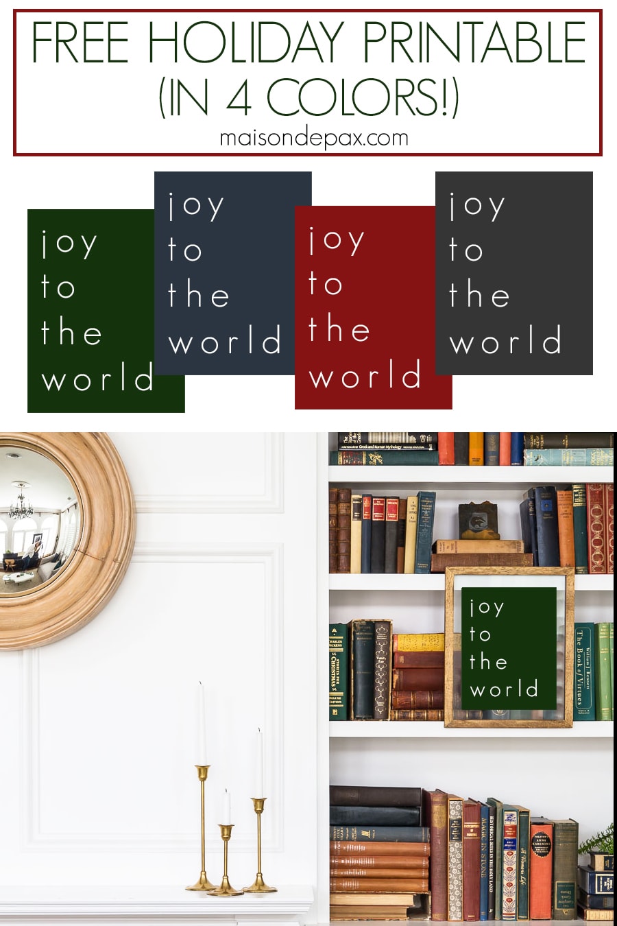 green, blue, red, and gray holiday printables for free | Maison de Pax