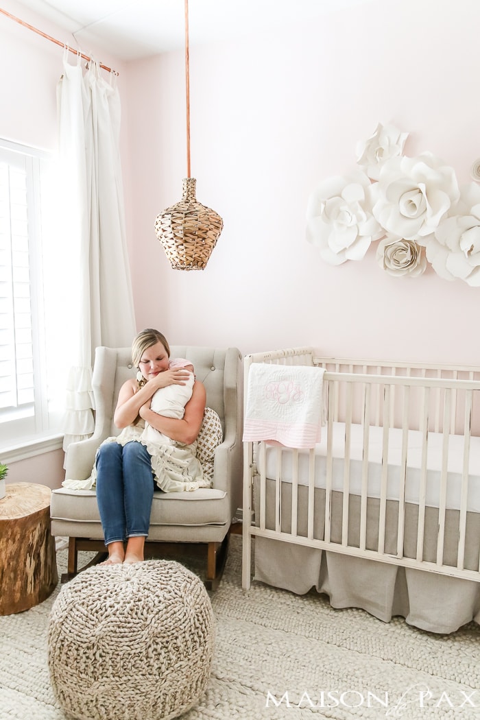 Blush nursery with wall art- Maison de Pax