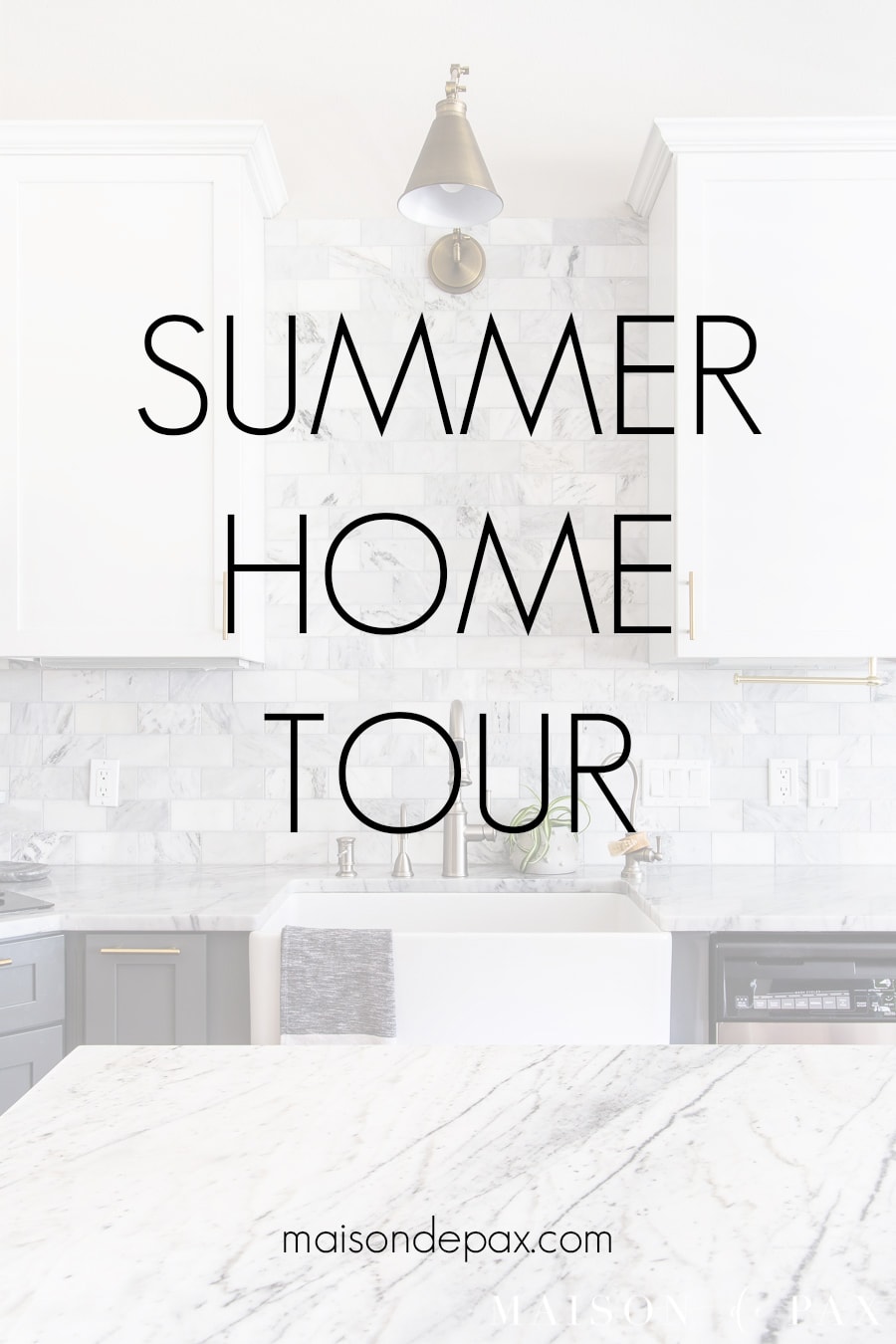 marble kitchen image with overlay: summer home tour aiweb9ygdry.cmersite.com
