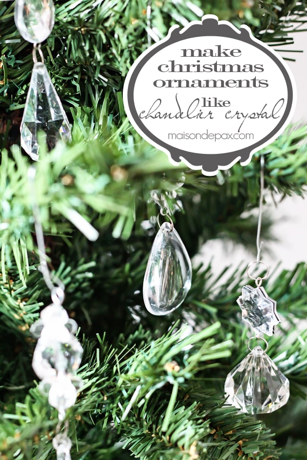 Gorgeous idea! Add chandelier crystals to your Christmas tree |via aiweb9ygdry.cmersite.com #ornament #diy #decor