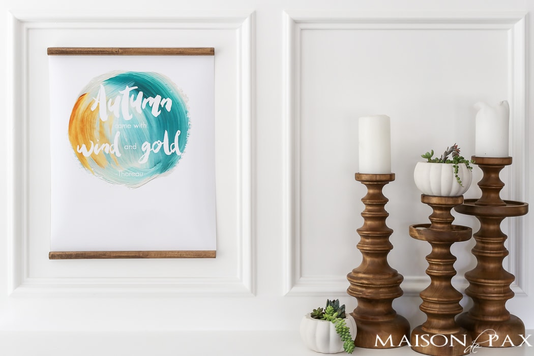 free fall printable: gorgeous "Autumn came with wind and gold" to download and use for #falldecor